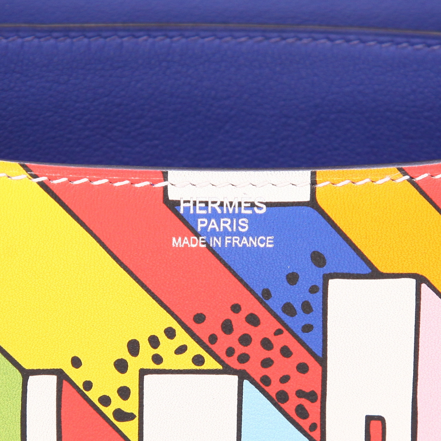 Hermès  Constance shoulder bag  in multicolor Swift leather - Detail D2