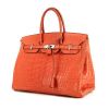 Hermes Birkin 35 cm handbag in orange Sanguine alligator - 00pp thumbnail