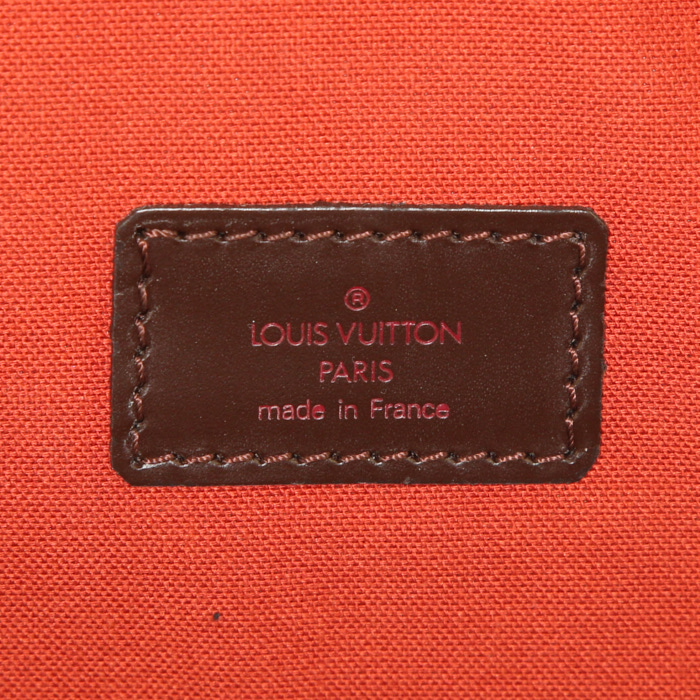 Maleta Louis Vuitton Nolita en lona a cuadros ébano y cuero marrón - Detail D3