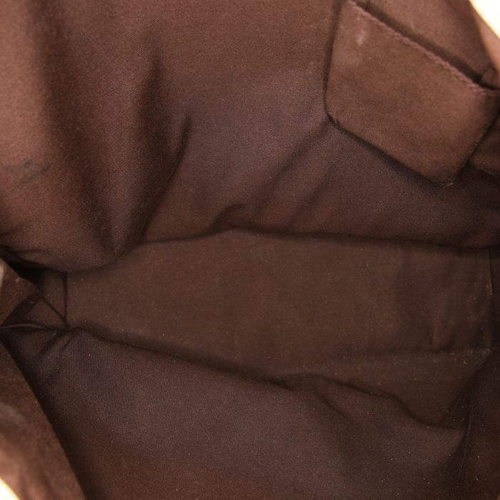 Sac cabas Gucci Gucci Vintage en toile monogram enduite beige et cuir crème - Detail D2