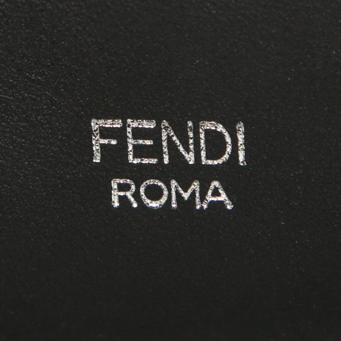 Fendi Runaway handbag in black leather and red python - Detail D4