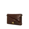 Hermes Lydie shoulder bag in brown crocodile - 00pp thumbnail
