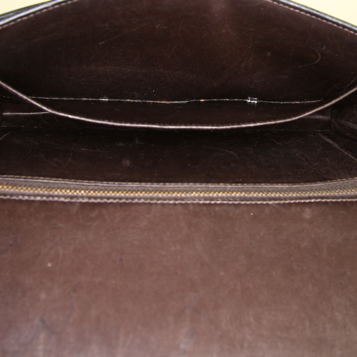 Borsa a spalla Hermes Lydie in coccodrillo marrone - Detail D2