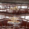 Sac porté épaule Hermes Lydie en crocodile marron - Detail D3 thumbnail