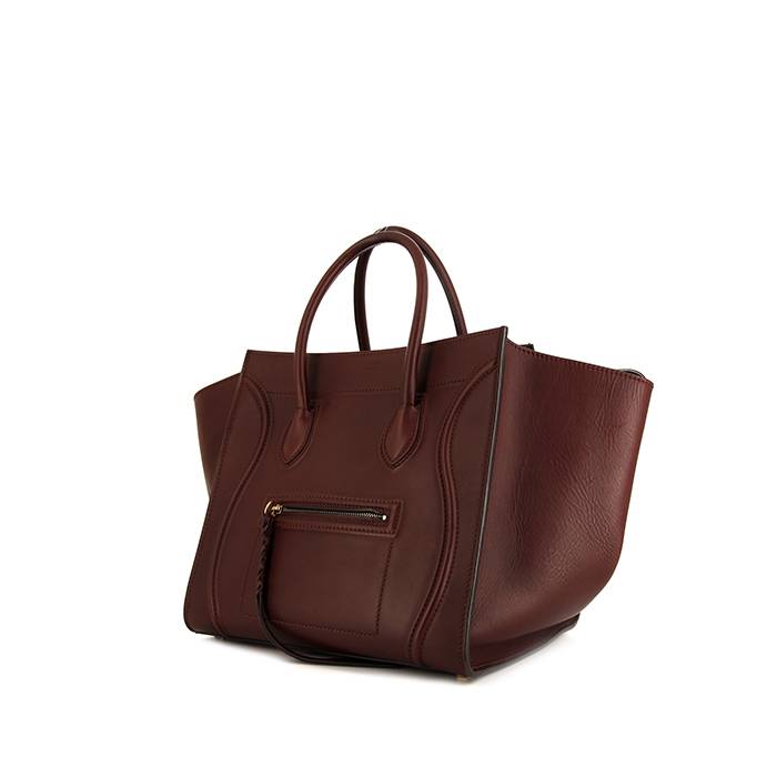 Céline Phantom shopping bag in burgundy leather - 00pp