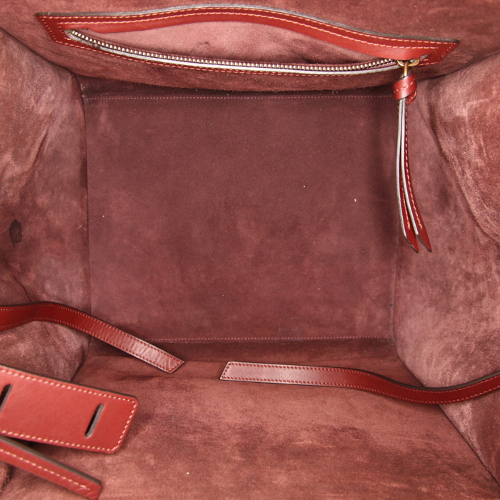 Céline Phantom shopping bag in burgundy leather - Detail D2