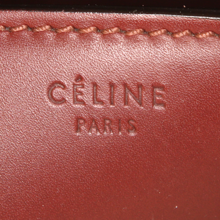 Sac cabas Céline Phantom en cuir bordeaux - Detail D3