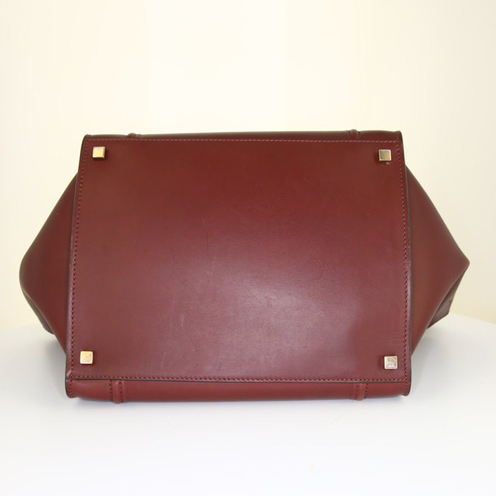 Bolso Cabás Céline Phantom en cuero color burdeos - Detail D4