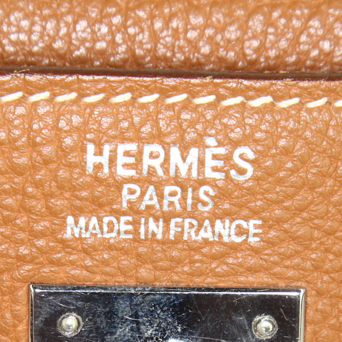 Sac à main Hermes Kelly 35 cm en cuir togo gold - Detail D4