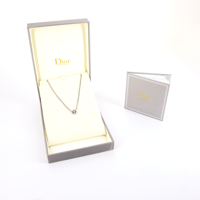 Collier Dior My Dior en or blanc et diamant - Detail D2