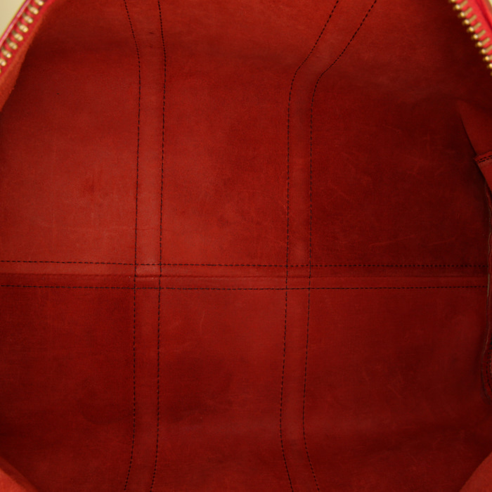 Bolsa de viaje Louis Vuitton Keepall 45 en cuero Epi rojo - Detail D2