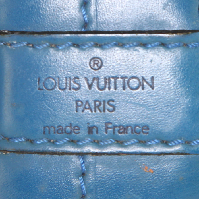 Louis Vuitton grand Noé large model shopping bag in blue epi leather - Detail D3