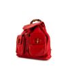 Gucci Bamboo large model backpack in red suede and red leather - 00pp thumbnail