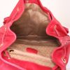 Gucci Bamboo large model backpack in red suede and red leather - Detail D2 thumbnail