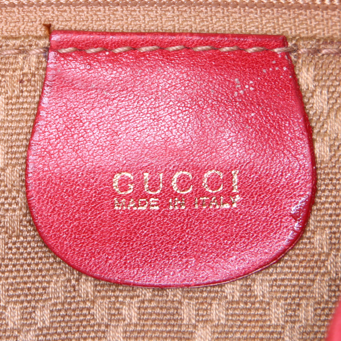 Mochila Gucci Bamboo modelo grande en ante rojo y cuero rojo - Detail D3