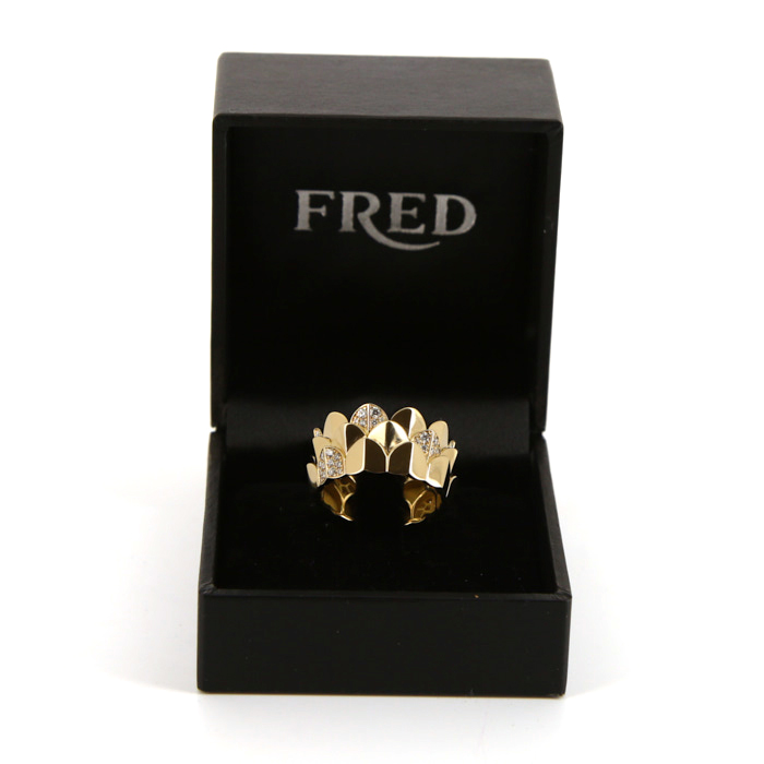 Fred Une île d'or ring in yellow gold and diamonds - Detail D2