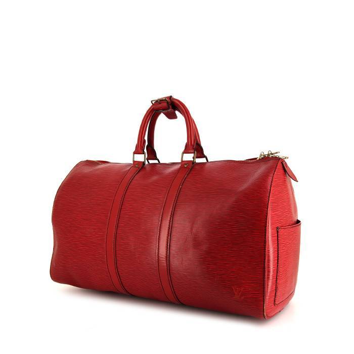 Louis Vuitton bolsa de viaje de luis vuitton 1995 vaso Roja Lienzo