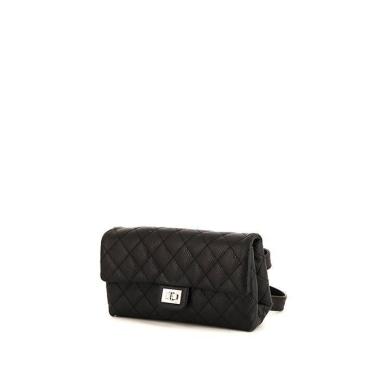 Pochette-cintura Chanel in pelle martellata e trapuntata nera