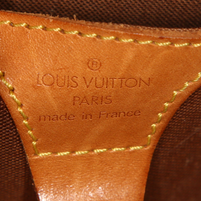 Bolso de mano Louis Vuitton Ellipse modelo pequeño en lona Monogram marrón y cuero natural - Detail D3