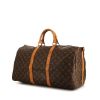Louis Vuitton Keepall 50 cm travel bag in brown monogram canvas and natural leather - 00pp thumbnail