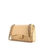 Chanel Timeless jumbo handbag in beige quilted leather - 00pp thumbnail