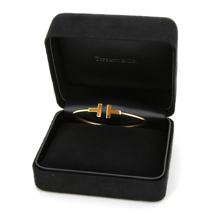 Brazalete Tiffany & Co Wire en oro amarillo y ojo de tigre - Detail D2