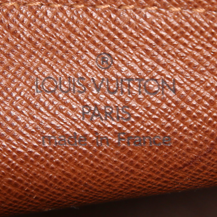 Borsa Louis Vuitton Papillon in tela monogram marrone e pelle naturale - Detail D3