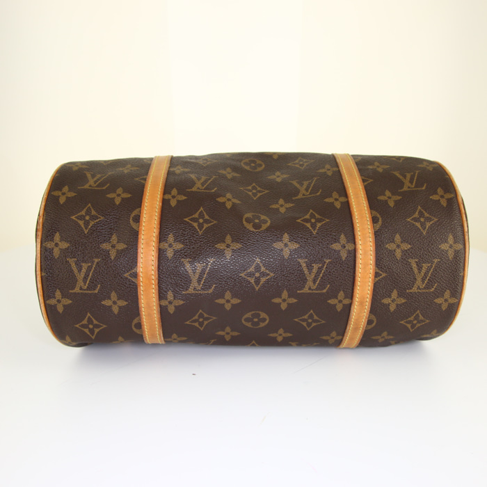 Louis Vuitton Papillon handbag in brown monogram canvas and natural leather - Detail D4