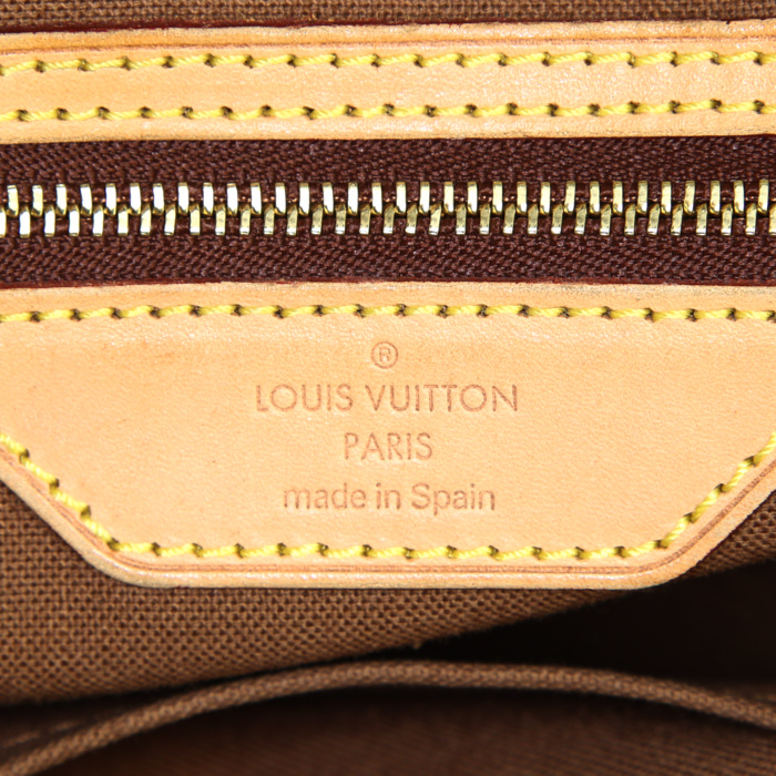 Louis Vuitton Abbesses shoulder bag in brown monogram canvas and natural leather - Detail D3
