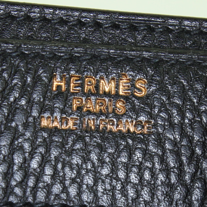 Hermès  Sac à dépêches briefcase  in black Fjord leather - Detail D3