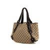 Gucci Pelham shopping bag in beige monogram canvas and brown leather - 00pp thumbnail