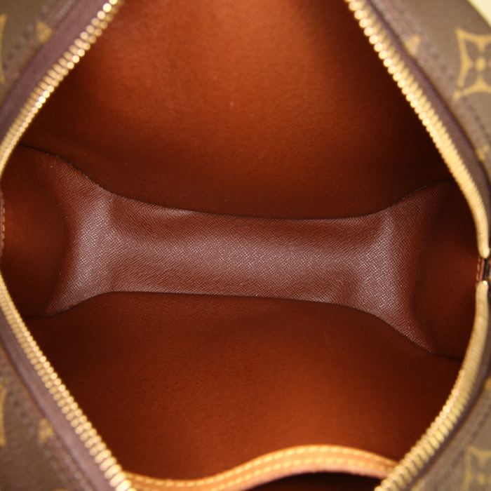 Borsa a tracolla Louis Vuitton Blois in tela monogram cerata marrone e pelle naturale - Detail D2