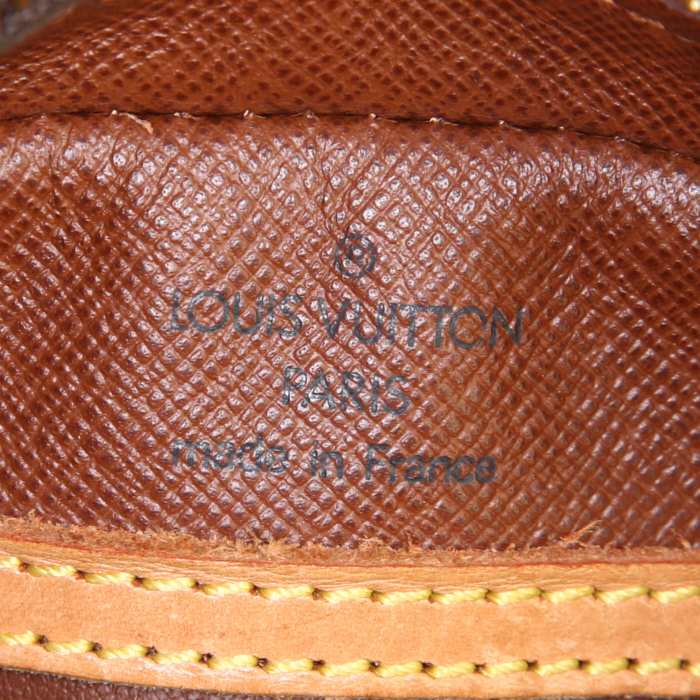 Borsa a tracolla Louis Vuitton Blois in tela monogram cerata marrone e pelle naturale - Detail D3
