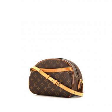 Borsa a tracolla Louis Vuitton Blois in tela monogram cerata marrone e pelle naturale