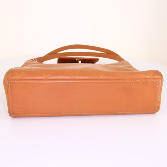 Borsa Chanel in pelle trapuntata arancione - Detail D4