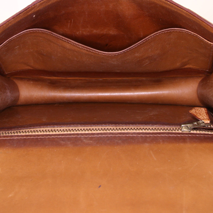 Sac porté épaule ou main Hermes Constance en autruche gold - Detail D3