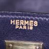 Hermes Kelly 35 cm bag worn on the shoulder or carried in the hand in dark blue box leather - Detail D4 thumbnail