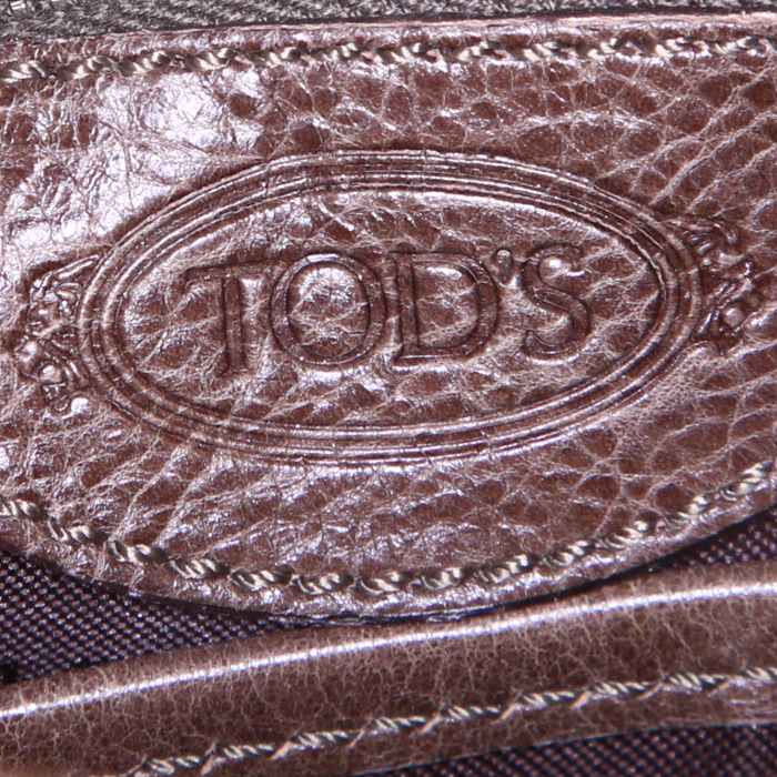 Sac cabas Tod's G-Bag en cuir marron - Detail D3