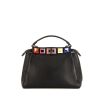 Fendi Mini Peekaboo handbag in black leather - 360 thumbnail