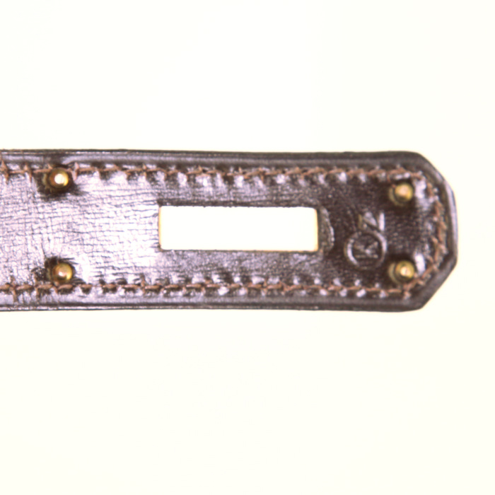 Hermes Kelly 35 cm handbag in brown box leather - Detail D5