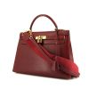 Hermes Kelly 32 cm handbag in red Courchevel leather - 00pp thumbnail