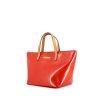 Louis Vuitton Bellevue small model handbag in orange monogram patent leather and natural leather - 00pp thumbnail