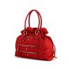 Tod's Luna handbag in red canvas and red leather - 00pp thumbnail