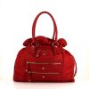 Tod's Luna handbag in red canvas and red leather - 360 thumbnail