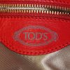 Tod's Luna handbag in red canvas and red leather - Detail D3 thumbnail