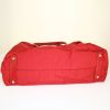Tod's Luna handbag in red canvas and red leather - Detail D4 thumbnail