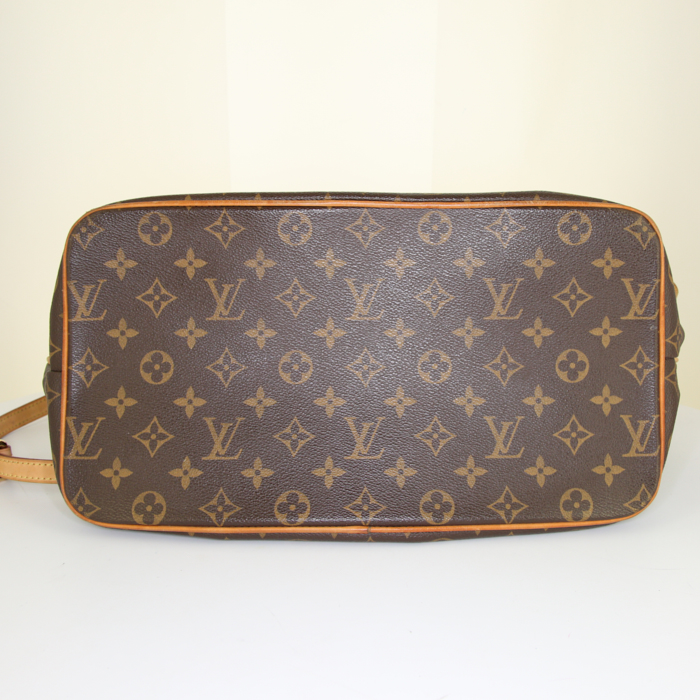 Borsa Louis Vuitton Palermo in tela monogram cerata marrone e pelle naturale - Detail D5