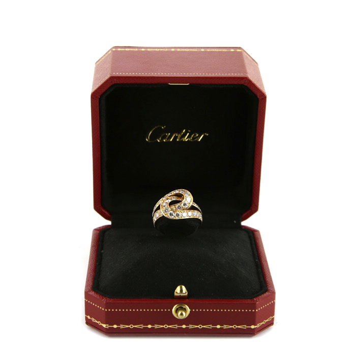 Anello Cartier in oro giallo e diamanti - Detail D2