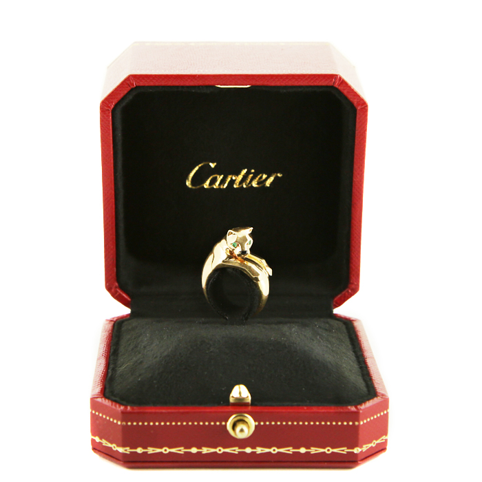 Anello Cartier Antrina in oro giallo, smeraldo e onice - Detail D2