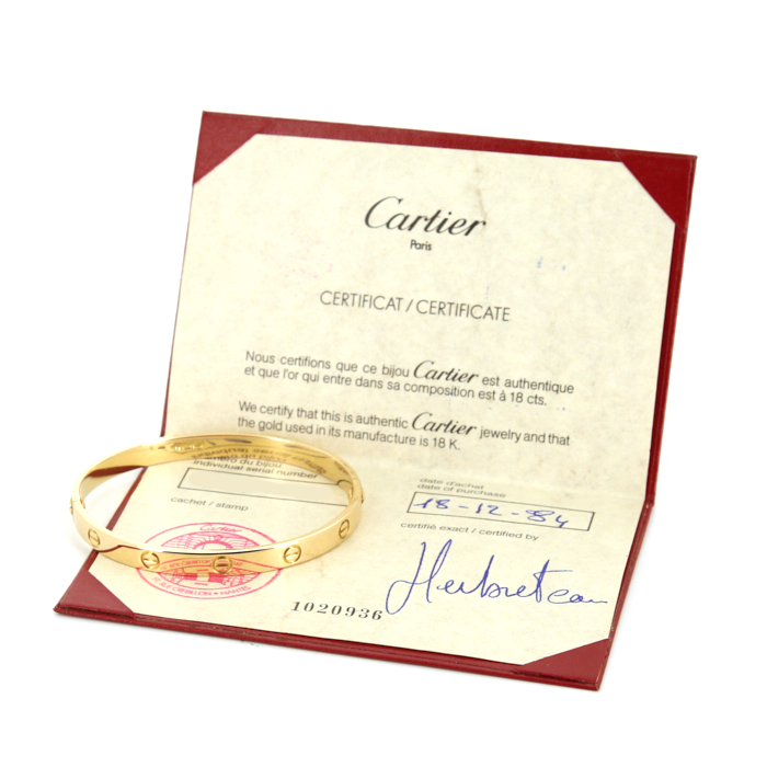 Cartier Love bracelet in yellow gold, size 19 - Detail D2